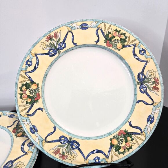 3 X Dinner Plates VILLEROY & BOCH Citta & Campagna Castellina 10 5/8" Flowers - Picture 1 of 6